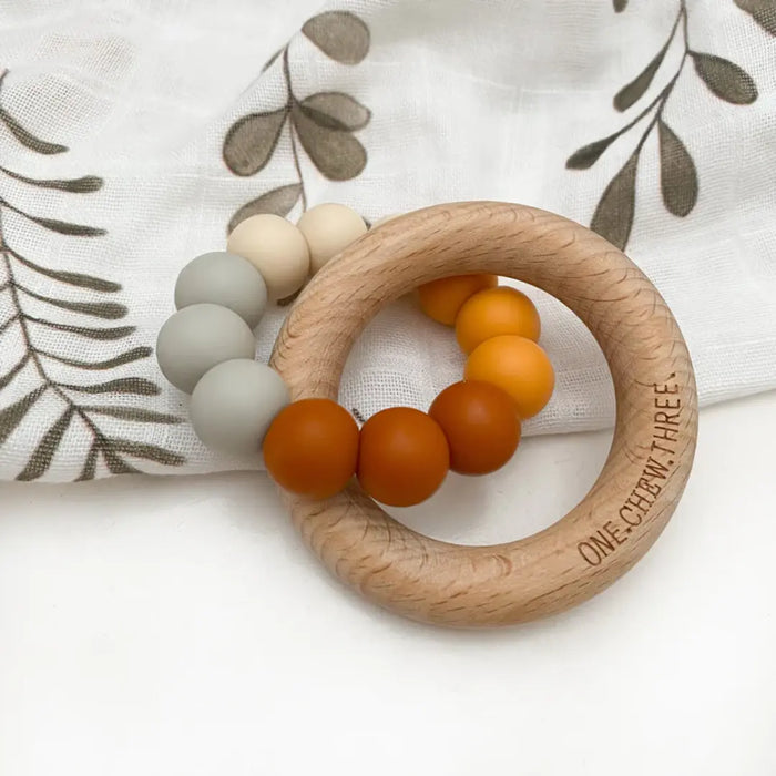 DUO Silicone and Beech Wood Teether