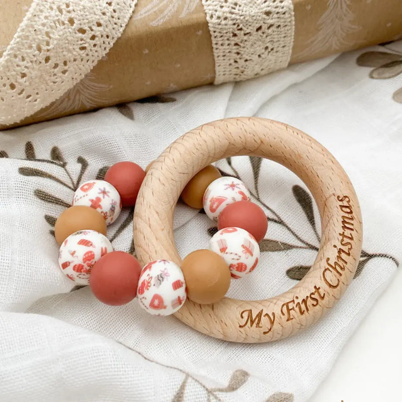 DUO Silicone and Beech Wood Teether