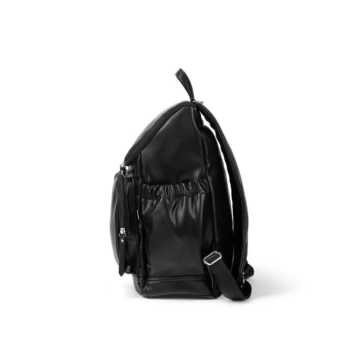 OiOi Vegan Leather Nappy Backpack - Black Dimple