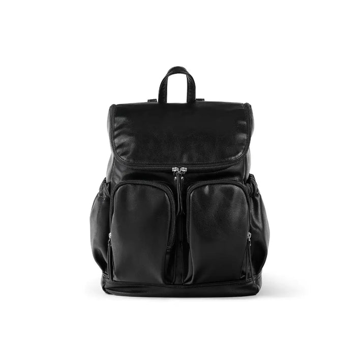 OiOi Vegan Leather Nappy Backpack - Black Dimple