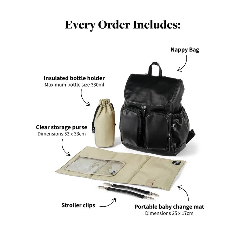OiOi Signature Vegan Leather Nappy Backpack — B Eco Family