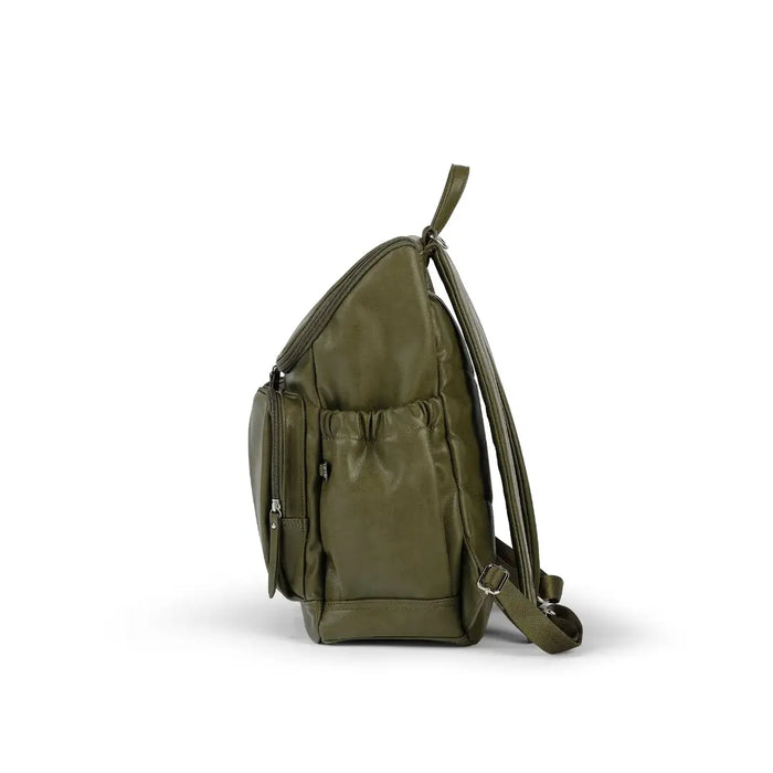 OiOi Vegan Leather Nappy Backpack - Olive