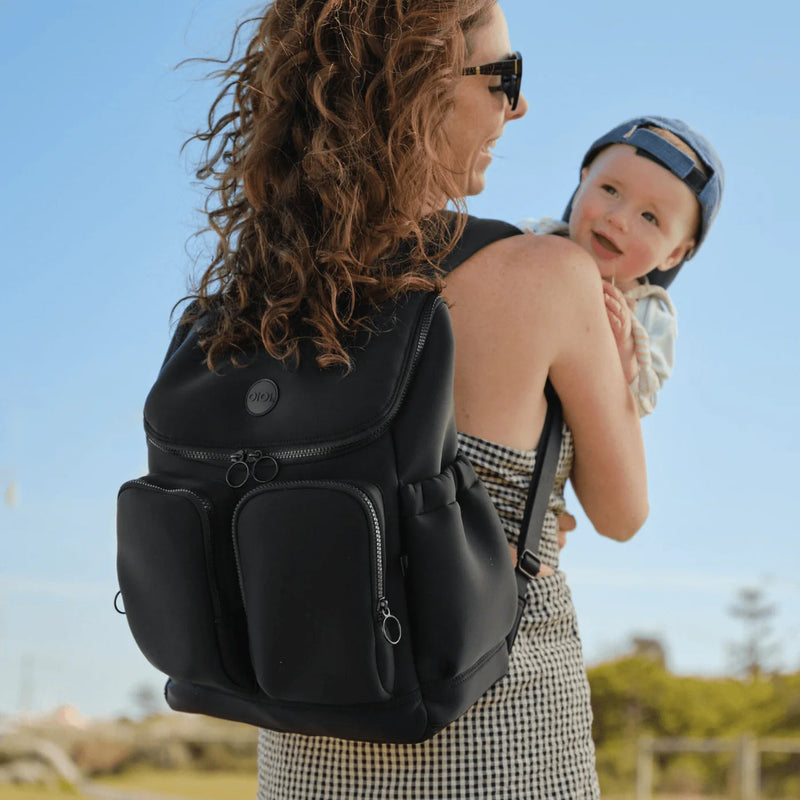 OiOi Signature Nappy Backpack - Black Neoprene