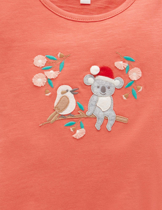 Purebaby Christmas T-Shirt - Christmas Morning (with Ruffled Sleeves)