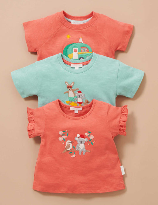 Purebaby Christmas T-Shirt - Christmas Morning (with Ruffled Sleeves)