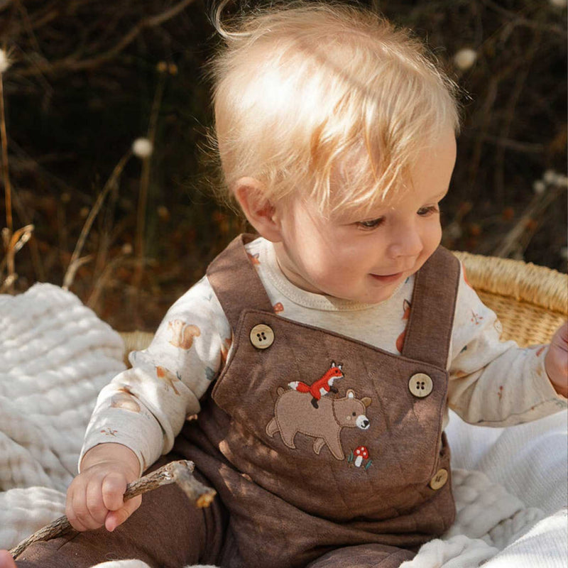 PureBaby Fairytale Forrest Collection Quilted Overalls