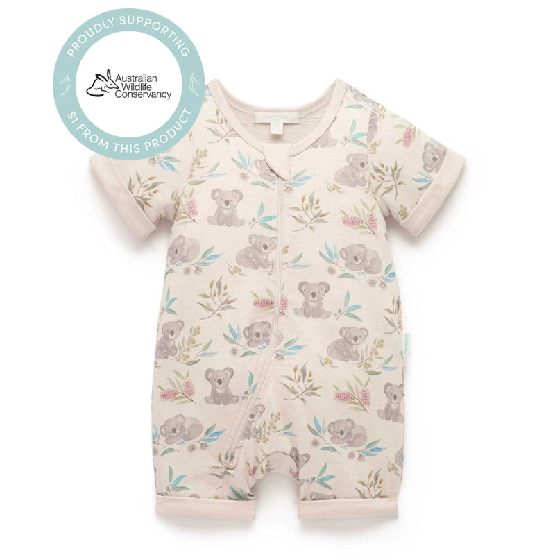 Purebaby Organic Short Sleeve Zip Growsuit