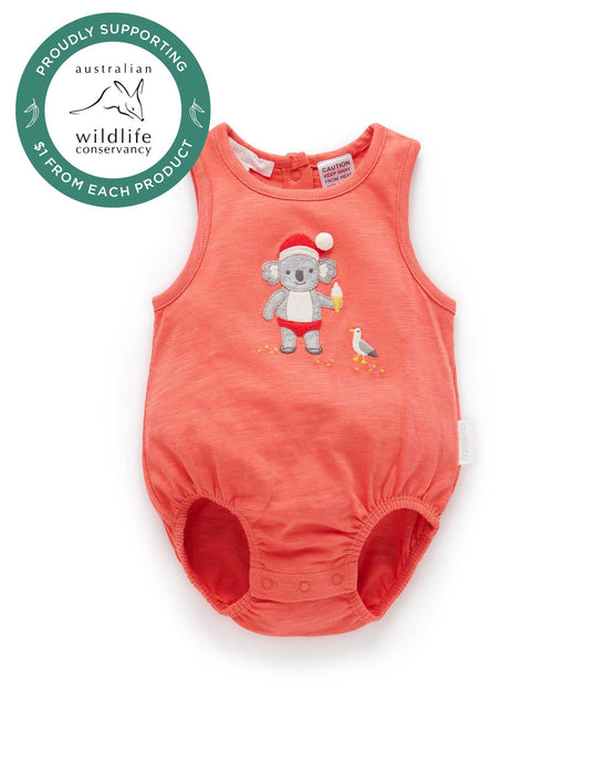 Purebaby Christmas Koala Bodysuit