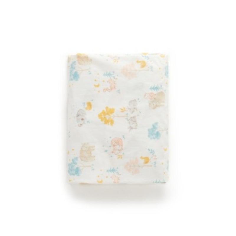 PureBaby - Poplin Printed Cot Sheet - Little Naps