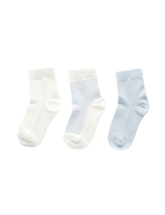 Purebaby 3pk Organic Knit Socks