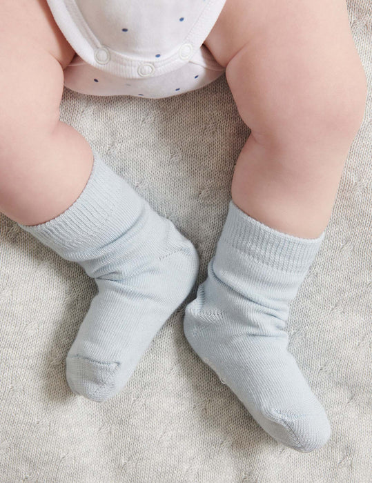 Purebaby 3pk Organic Knit Socks