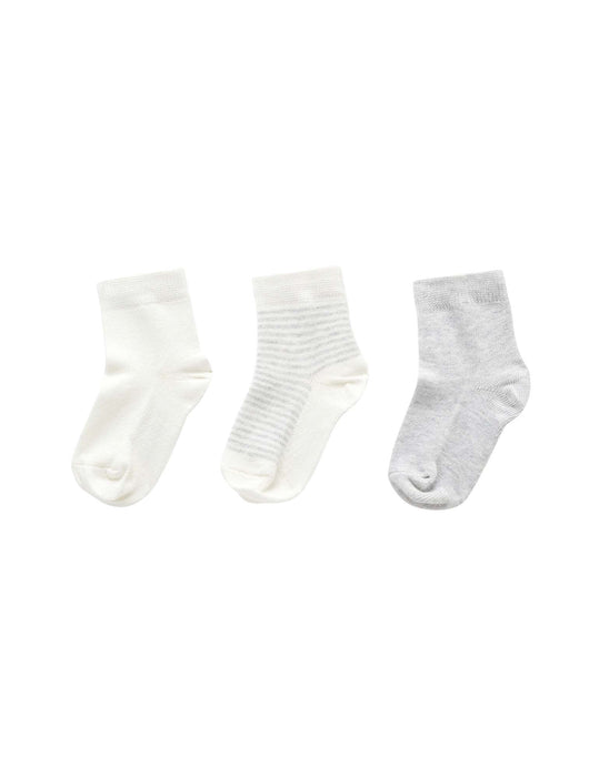 Purebaby 3pk Organic Knit Socks