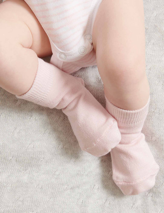 Purebaby 3pk Organic Knit Socks