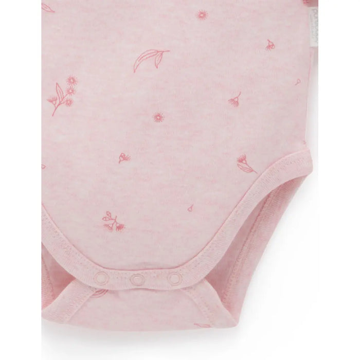 Purebaby Essentials Easy Neck Long sleeve 2pk Bodysuit - Pale Pink Blossom