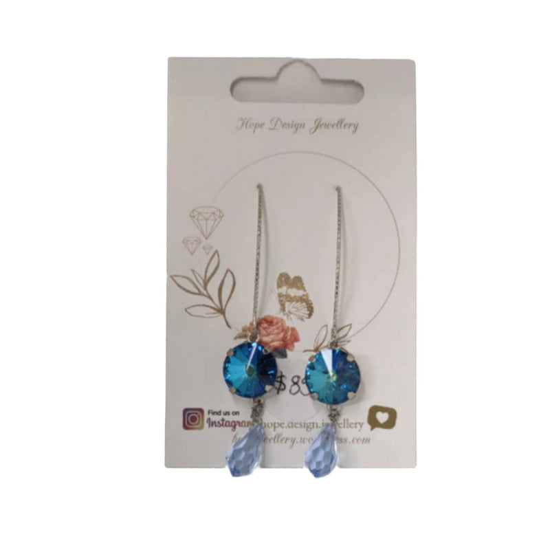 Czech Crystal - Long Double Drop Earings
