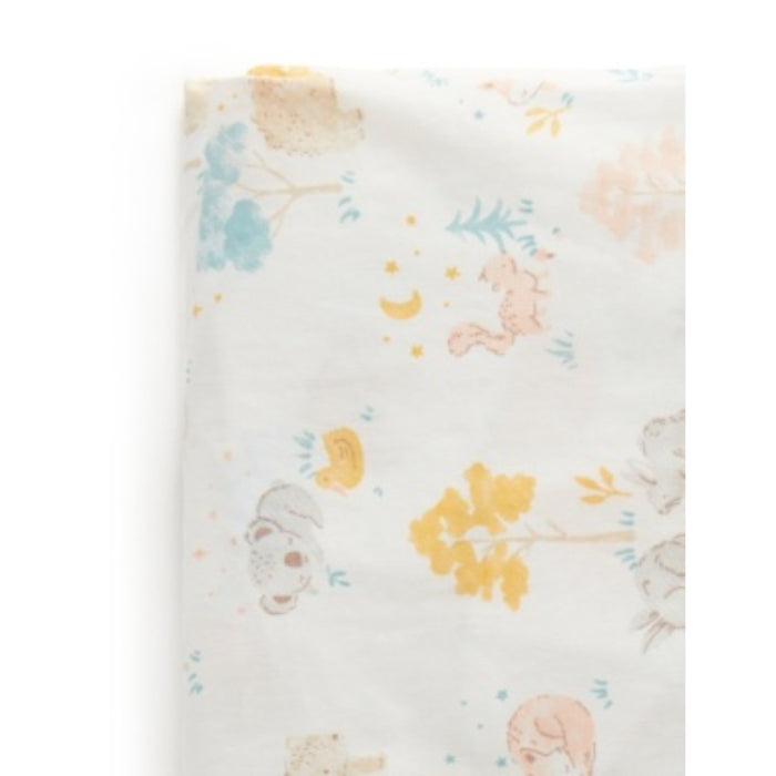 Purebaby - Poplin Printed Fitted Cot Sheet - Lilypad