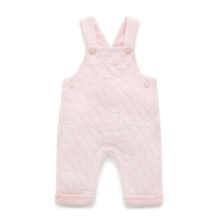 PureBaby - Quilted Overalls - Soft Pink Mélange