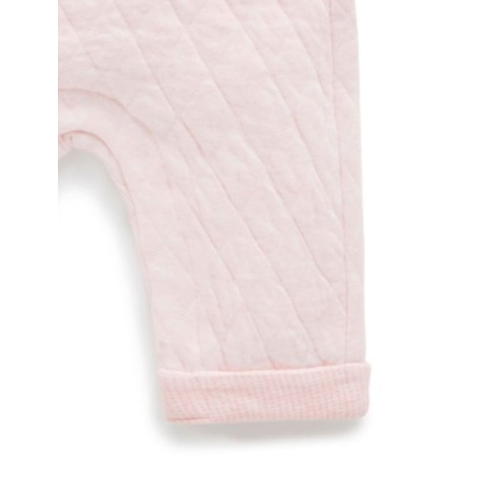 PureBaby - Quilted Overalls - Soft Pink Mélange