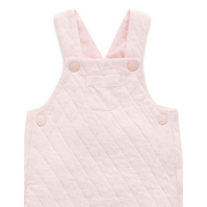 PureBaby - Quilted Overalls - Soft Pink Mélange