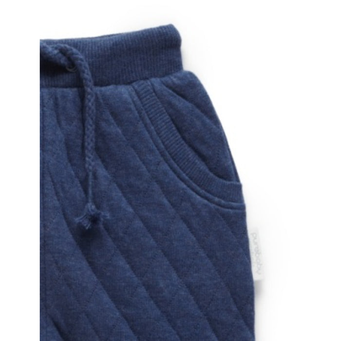 PureBaby - Quilted Track Pants - Captain Mélange