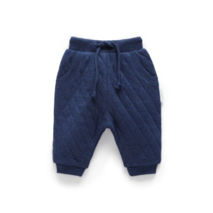 PureBaby - Quilted Track Pants - Captain Mélange