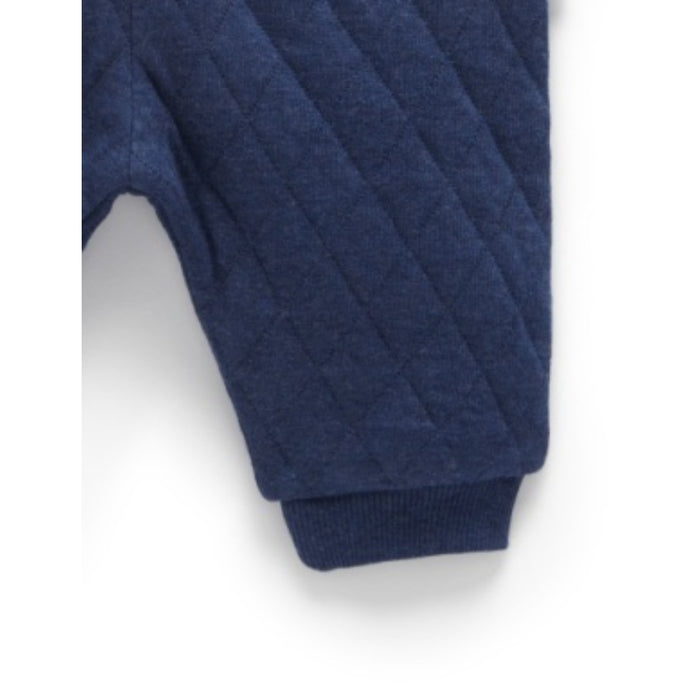 PureBaby - Quilted Track Pants - Captain Mélange