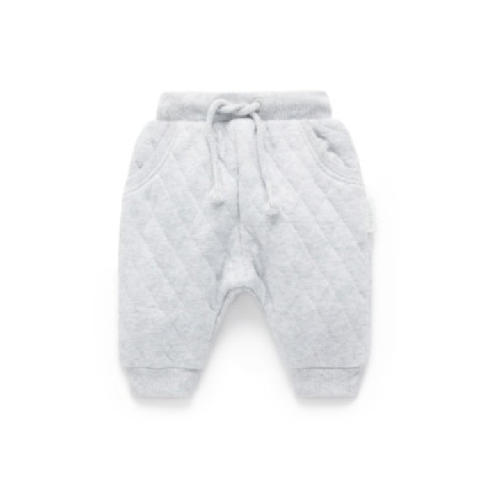 PureBaby - Quilted Track Pants - Grey Mélange