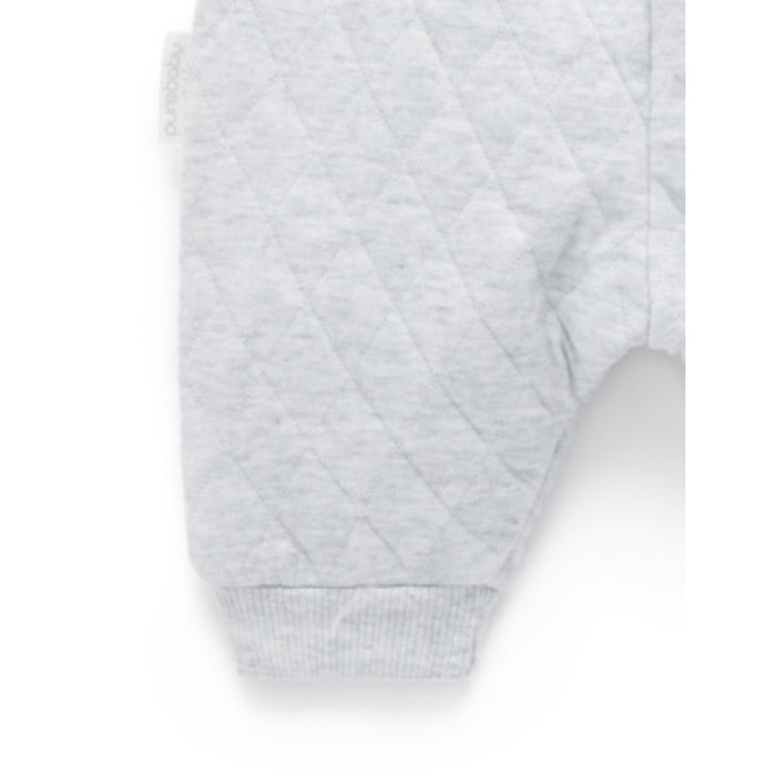 PureBaby - Quilted Track Pants - Grey Mélange