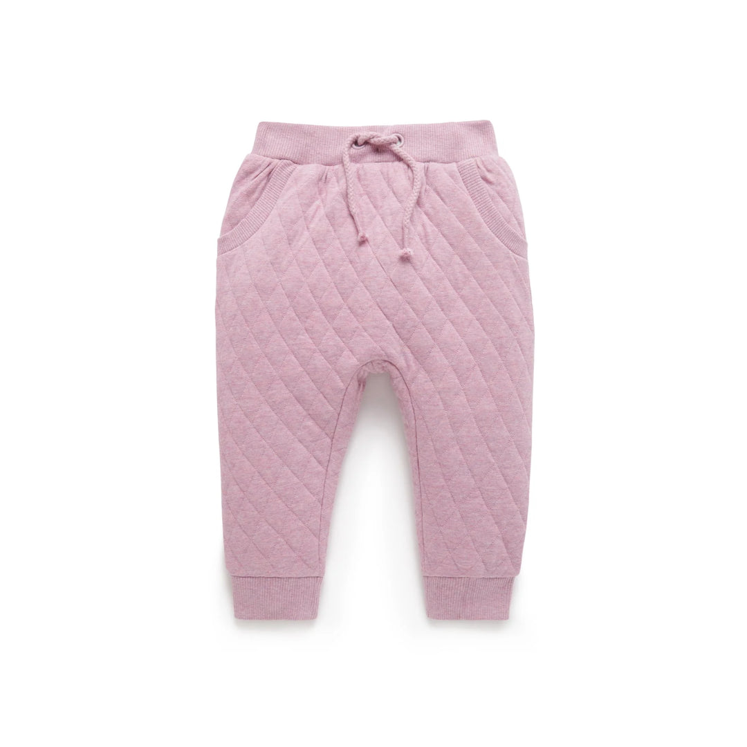 Purebaby Quilted Track Pants - Hyacinth Mélange