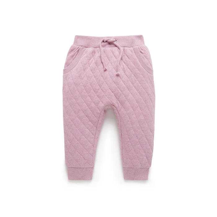 Purebaby Quilted Track Pants - Hyacinth Mélange