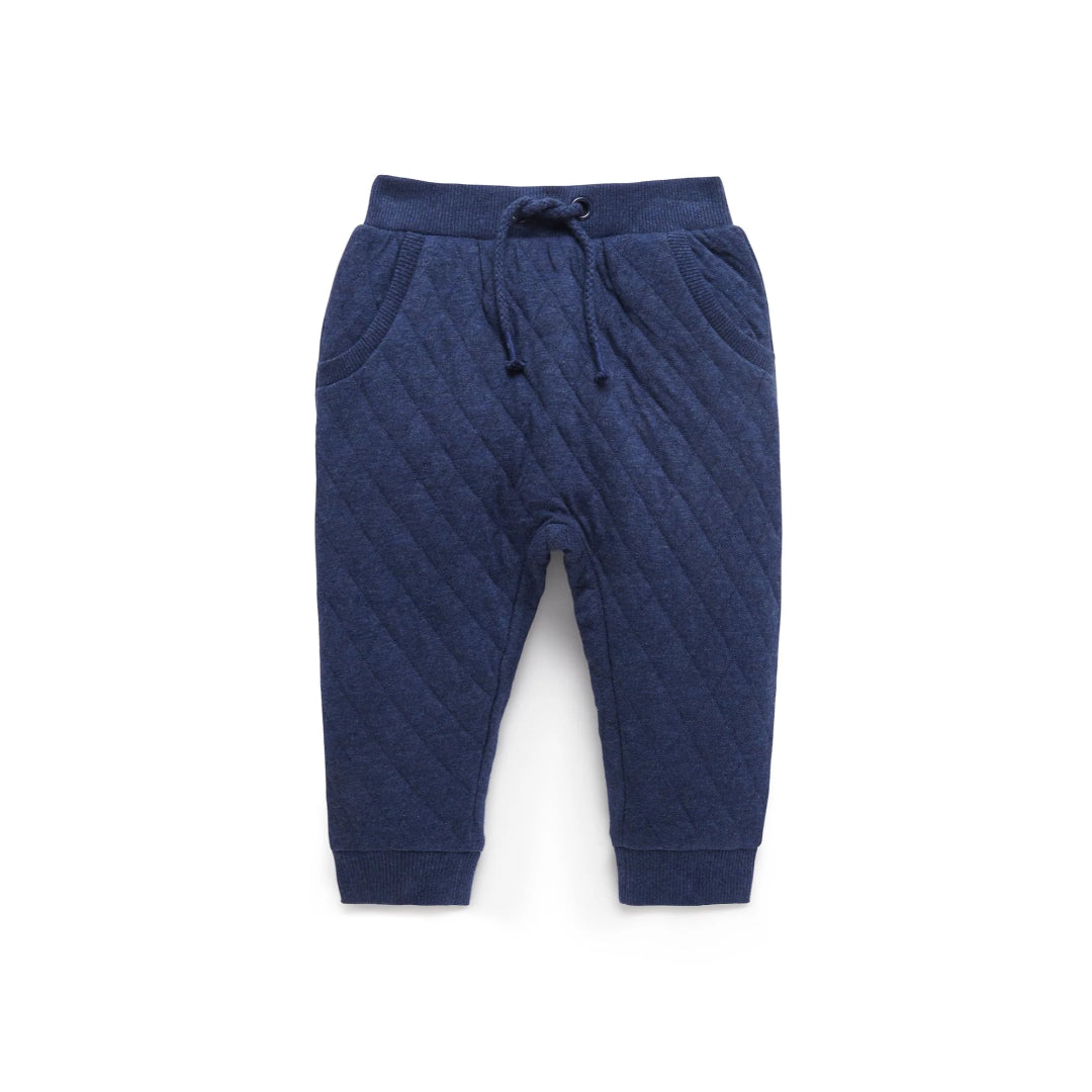 Purebaby Quilted Track Pants - Marine Mélange