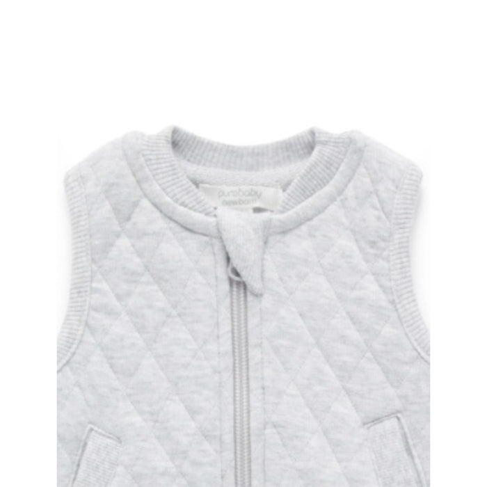 PureBaby - Quilted Vest - Mélange Grey