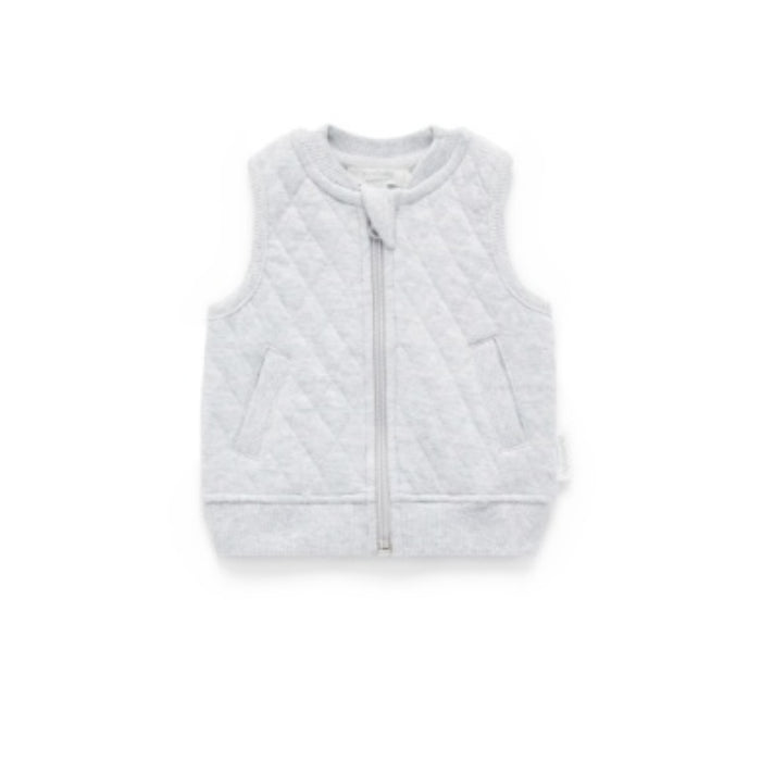 PureBaby - Quilted Vest - Mélange Grey