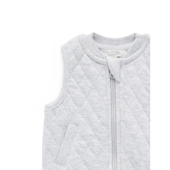 PureBaby - Quilted Vest - Mélange Grey