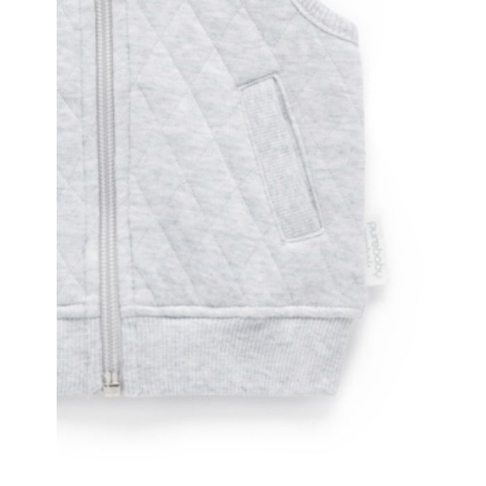 PureBaby - Quilted Vest - Mélange Grey