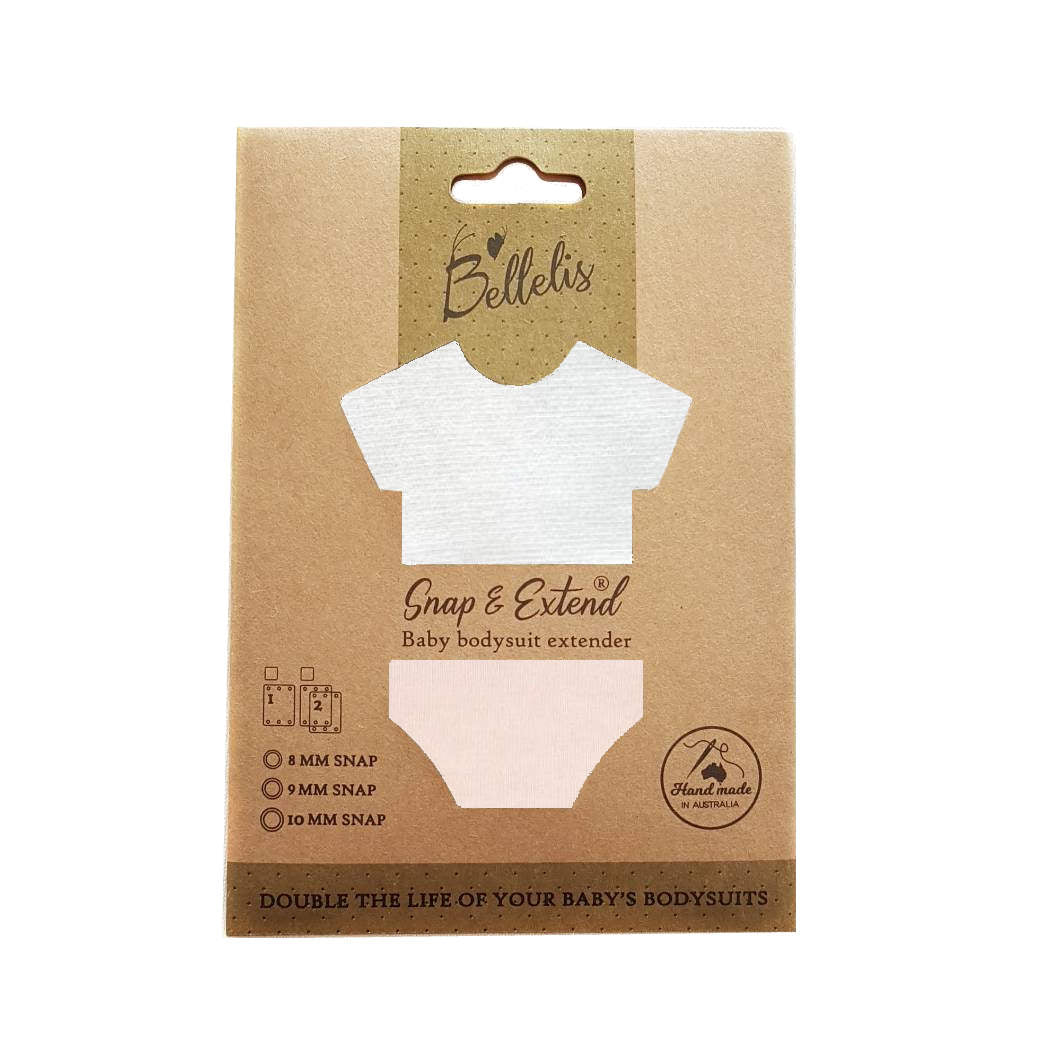 2x Snap & Extend® Bodysuit Extender - White and Pink (assorted button size)
