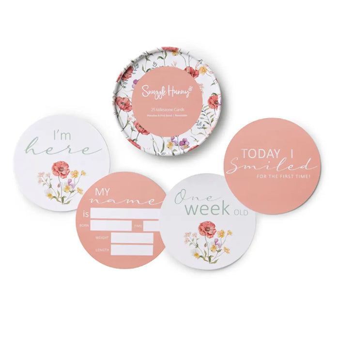 Snuggle Hunny Milestone Cards - Reversible - various