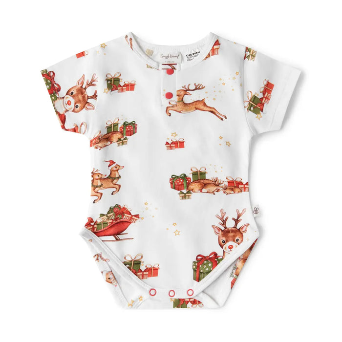 Snuggle Hunny Bodysuit Short Sleeve - Reindeer - Limited Edition