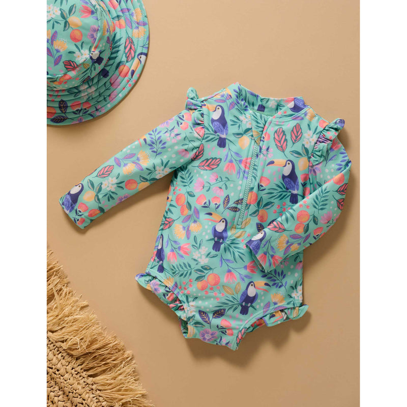 PureBaby - Frilly Long Sleeve Swimsuit