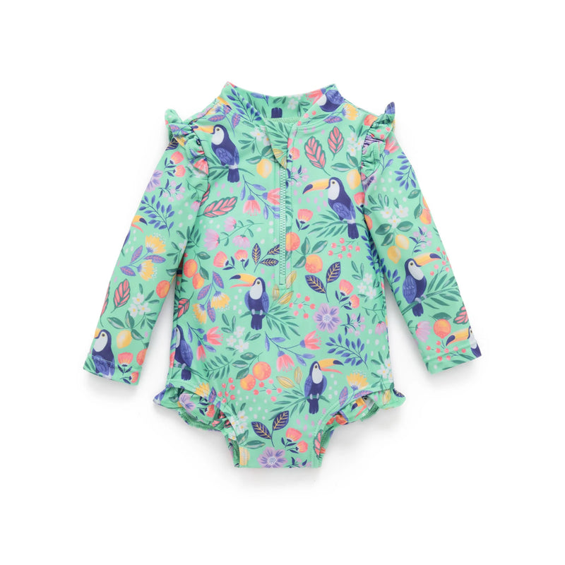 PureBaby - Frilly Long Sleeve Swimsuit