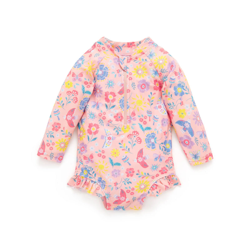 PureBaby - Frilly Long Sleeve Swimsuit
