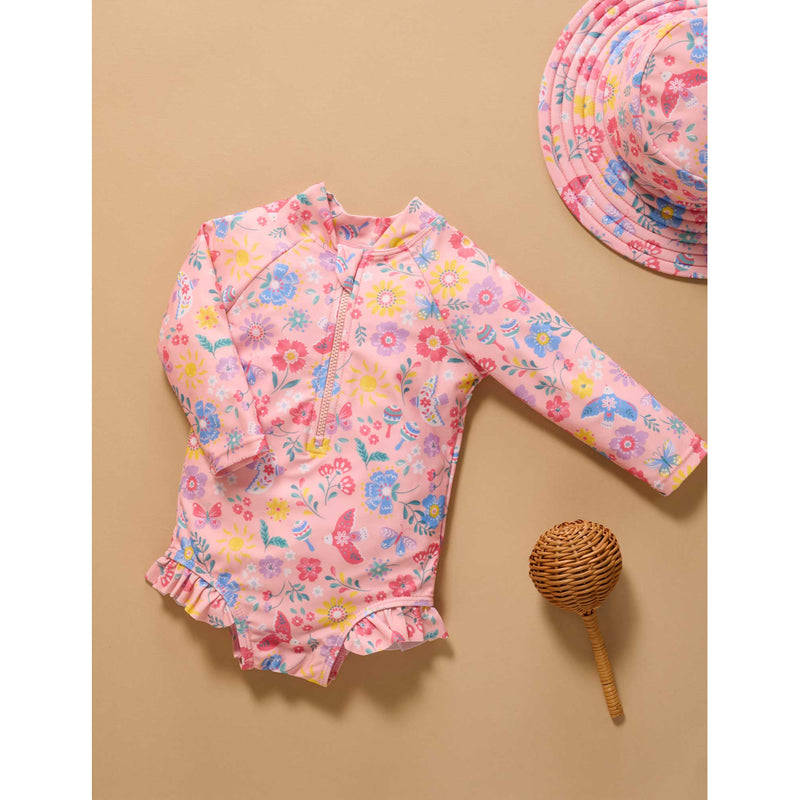 PureBaby - Frilly Long Sleeve Swimsuit