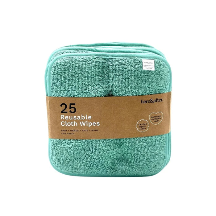 Here & After - Reusable Organic Cloth Wipes 25 pack