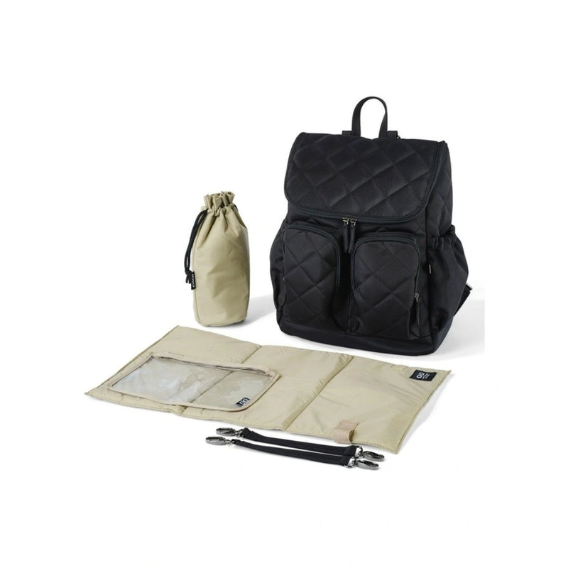 OiOi - Signature Nappy Backpack - Black Diamond Quilt Nylon