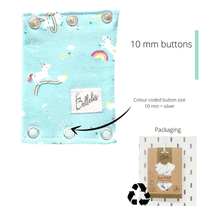 Patterns 10 mm buttons Snap & Extend® bodysuit extender