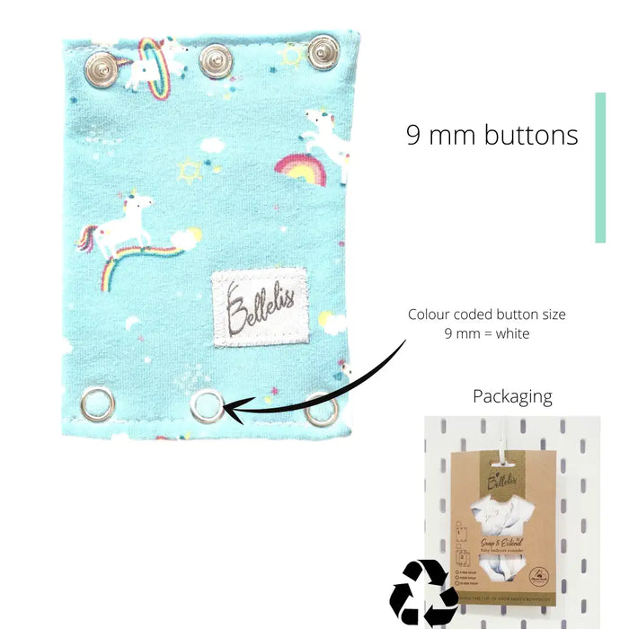 Patterns 9 mm buttons Snap & Extend® bodysuit extender