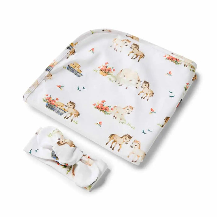 Snuggle Hunny Jersey Baby Wrap & Baby Headband or Baby Beanie Set - various