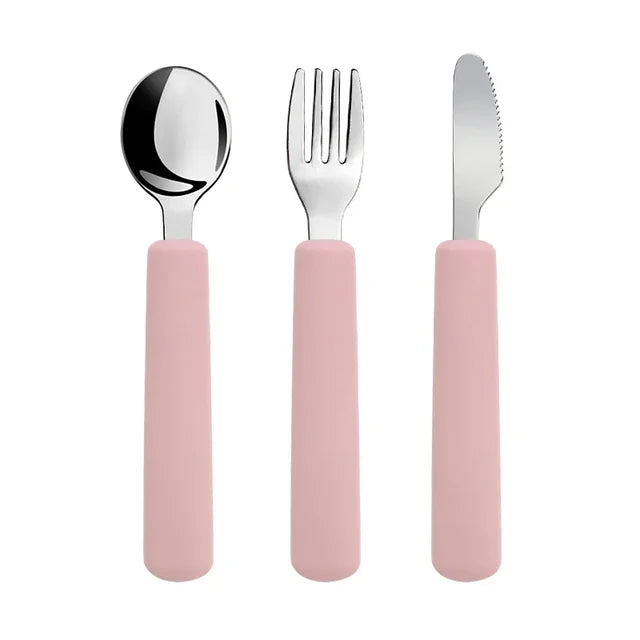 Soft Grip Cutlery Set - Spoon + Fork + Knife