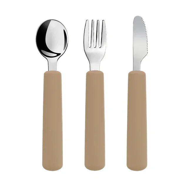 Soft Grip Cutlery Set - Spoon + Fork + Knife