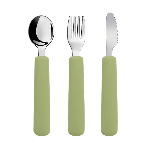 Soft Grip Cutlery Set - Spoon + Fork + Knife